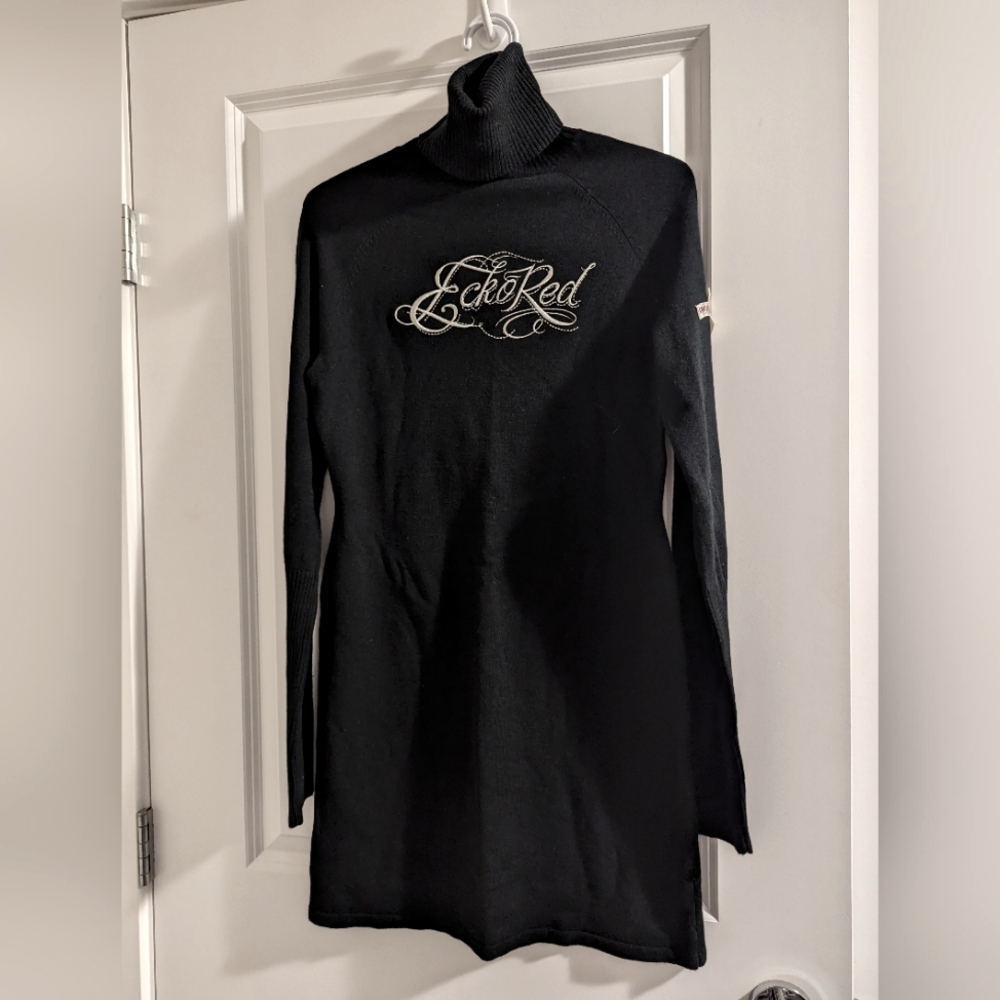ECKO RED | Black turtleneck long sleeve dress, size medium, NWOT